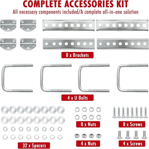 4 Pack 10" Boat Trailer Bunk Brackets Kit, Heavy Duty Galvanized Swivel Top, for 1.5" x 3", 2" x 3", 3" x 3" Boat Trailer Crossmember in Kuwait
