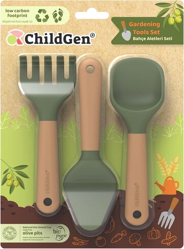 ChildGen Gardening Tools Set, Mini Tools for Shaping Play Sand & Sensory Play, Creative Outdoor & Indoor Fun for Kids, Bioplastic Toy from Olive Pits in Kuwait