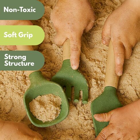ChildGen Gardening Tools Set, Mini Tools for Shaping Play Sand & Sensory Play, Creative Outdoor & Indoor Fun for Kids, Bioplastic Toy from Olive Pits in Kuwait