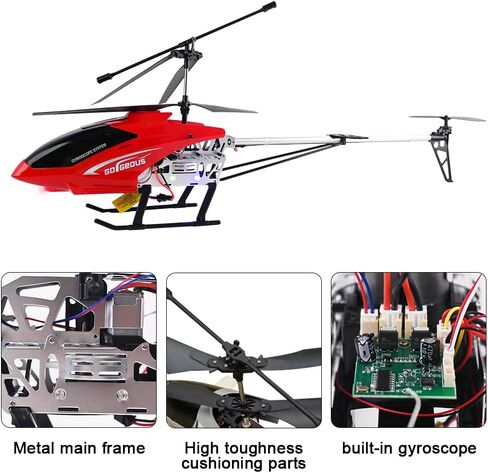 Large 75CM RC Helicopter Beginner Kids Toy 3.5CH Alloy LED Lights Remote Control Helicopter for Boys 8-12 Electric Remote Control Aircraft Airplane for Children Adults Gifts(2 Batteries in Kuwait