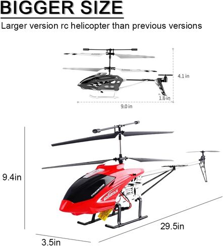 Large 75CM RC Helicopter Beginner Kids Toy 3.5CH Alloy LED Lights Remote Control Helicopter for Boys 8-12 Electric Remote Control Aircraft Airplane for Children Adults Gifts(2 Batteries in Kuwait