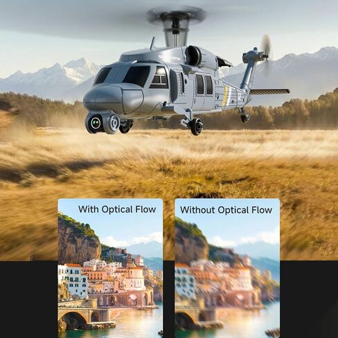 L2 Military RC Helicopter with 8K Camera & Built-in Screen Remote,Maintain Altitude Brushless Motor,with Optical Flow Hover,3-Speed,Hand Controlled Gesture RC Aircraft for Adults(Three Batteries) in Kuwait