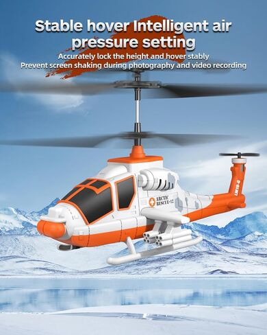 Arctic Rescue RC Helicopter for Kids, Easy to Fly Remote Control Helicopter with Altitude Hold, 3 Speed Modes, One Key Take Off/Landing, 2 Batteries Included, Gift for Boys Girls Ages 6–12 in Kuwait