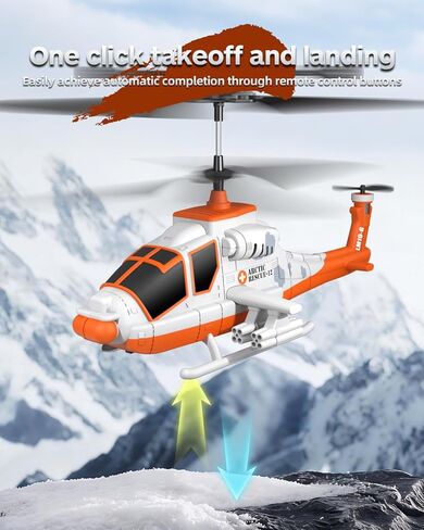 Arctic Rescue RC Helicopter for Kids, Easy to Fly Remote Control Helicopter with Altitude Hold, 3 Speed Modes, One Key Take Off/Landing, 2 Batteries Included, Gift for Boys Girls Ages 6–12 in Kuwait