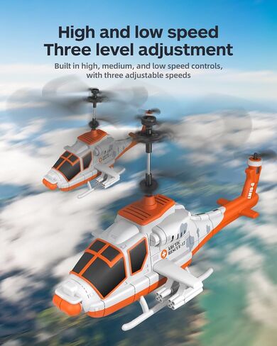 Arctic Rescue RC Helicopter for Kids, Easy to Fly Remote Control Helicopter with Altitude Hold, 3 Speed Modes, One Key Take Off/Landing, 2 Batteries Included, Gift for Boys Girls Ages 6–12 in Kuwait