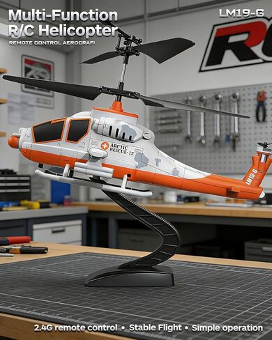 Arctic Rescue RC Helicopter for Kids, Easy to Fly Remote Control Helicopter with Altitude Hold, 3 Speed Modes, One Key Take Off/Landing, 2 Batteries Included, Gift for Boys Girls Ages 6–12 in Kuwait
