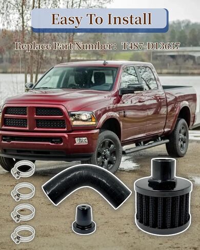 T487-D13637 Crankcase Filter Kit Fit for Dodge 2500 3500 6.7L 2007.5-2018 for Cummins 6.7L Kit with Hose Bracket and Clamps in Kuwait