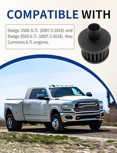 T487-D13637 Crankcase Filter Element with Hose Bracket and Clamps Fit for Dodge 2500/3500 6.7L 2007-2018, Fit for Cummins 6.7L Kit in Kuwait