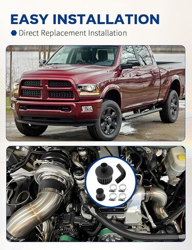 T487-D13637 Crankcase Filter Element with Hose Bracket and Clamps Fit for Dodge 2500/3500 6.7L 2007-2018, Fit for Cummins 6.7L Kit in Kuwait