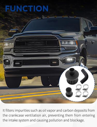 T487-D13637 Crankcase Filter Element with Hose Bracket and Clamps Fit for Dodge 2500/3500 6.7L 2007-2018, Fit for Cummins 6.7L Kit in Kuwait
