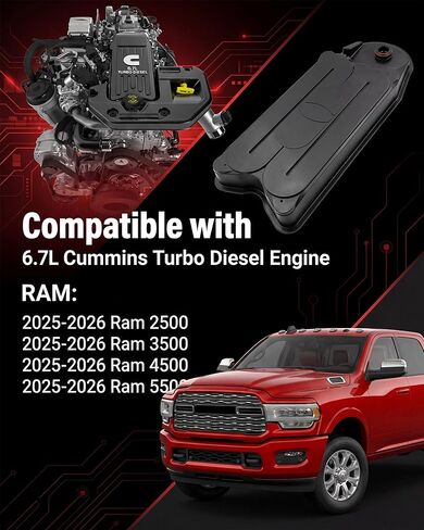68677813AA Crankcase Ventilation Filter - Compatible with 2025-2026 Dodge Ram 2500 3500 4500 5500 Turbo Diesel Cummins 6.7L Engine - Crankcase Breather Element CCV Filter - Replace# CV54004, CV52004 in Kuwait