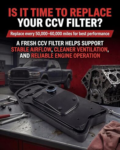 68677813AA Crankcase Ventilation Filter - Compatible with 2025-2026 Dodge Ram 2500 3500 4500 5500 Turbo Diesel Cummins 6.7L Engine - Crankcase Breather Element CCV Filter - Replace# CV54004, CV52004 in Kuwait