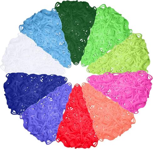 USKMOTO 10 Colors 3000+ Rubber Band Bracelet Making Refill Kit, Multi-Colors Rubberband Loom Bracelets Making Kit for Kids Weaving DIY Crafting Gift, Birthday Gifts for Girls(10 Colors B Series) in Kuwait