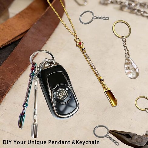 10 عبوات ملاعق صغيرة معدنية صغيرة مجرفة، متعددة الألوان مجرفة ملعقة صغيرة للتوابل DIY صنع قلادة وحلي سلسلة المفاتيح in Kuwait
