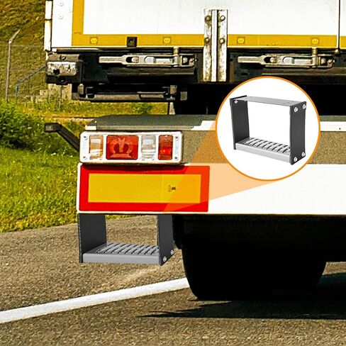 tonchean Universal Flexible Rubber Truck Step,11.4"x14.8"Rubber Steps for Trucks,Hot-Dipped Galvanized Steel Cable Steps,Truck Accessories for Trucks Trailer Car Hauler Flatbed in Kuwait