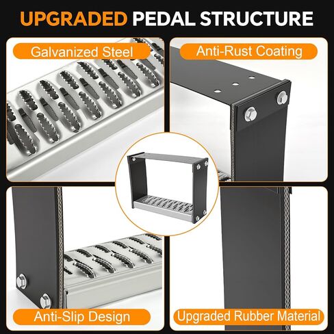 tonchean Universal Flexible Rubber Truck Step,11.4"x14.8"Rubber Steps for Trucks,Hot-Dipped Galvanized Steel Cable Steps,Truck Accessories for Trucks Trailer Car Hauler Flatbed in Kuwait