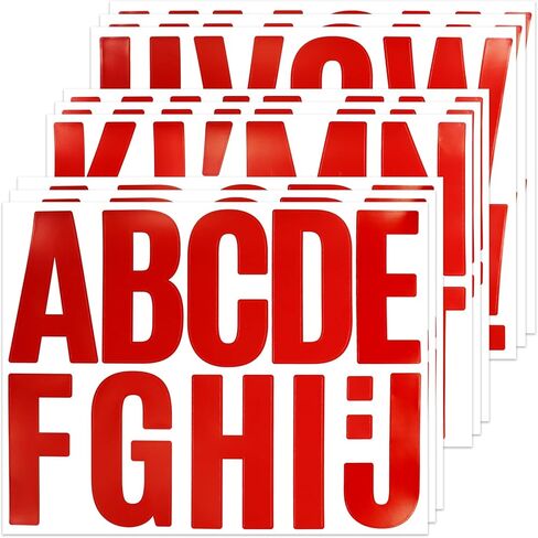 102 Large Alphabet Stickers, 9 Sheets 4 Inch Self-Adhesive Vinyl Letters Sticker Decals for Mailbox, Door, Truck, Windows, Suitable for Indoor and Outdoor - Yellow in Kuwait