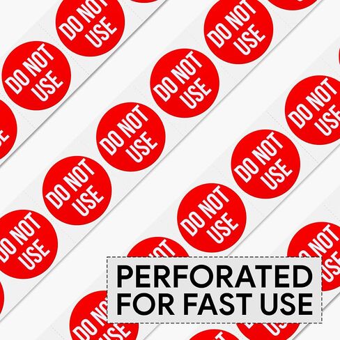 500pcs Do Not Use Sticker Roll, 1.5" Diameter Stickers for Inventory, Out of Order, Removable Adhesive, Perforated in Kuwait