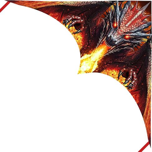 Fiery Dragon 54" Huge Kite for Kids and Adults Easy to Fly Single Line String with 160" Tail for Beach Trip Park Family Outdoor Games and Activities in Saudi Arabia