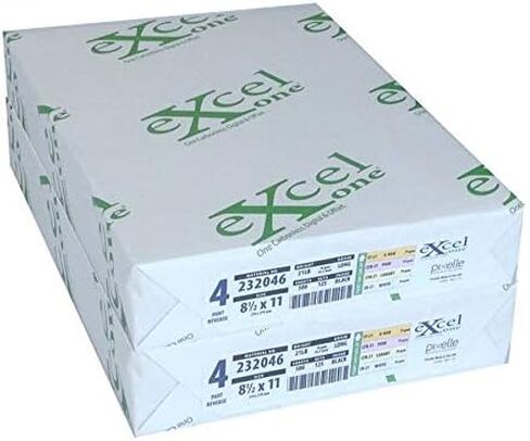 ورق عكسي من Excel One خالي من الكربون مكون من 4 أجزاء (ذهبي/وردي/كناري/أبيض)، 8.5 بوصة × 11 بوصة (232046) - 125 مجموعة لكل رزمة - رزمتان (2) (250 مجموعة) in Kuwait