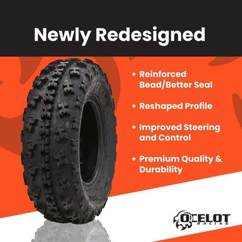 Ocelot EOS 22x7-10 Front ATV Tire – 6 Ply, Reinforced Bead for Enhanced Durability, X-Knob Tread Pattern for Superior Traction & Steering Control in Kuwait