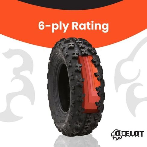 Ocelot EOS 22x7-10 Front ATV Tire – 6 Ply, Reinforced Bead for Enhanced Durability, X-Knob Tread Pattern for Superior Traction & Steering Control in Kuwait