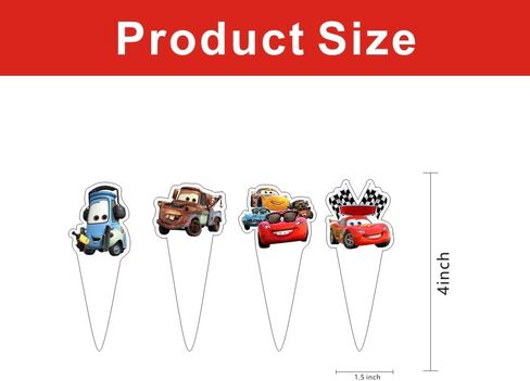 30pcs Cars Cake Decorations with 30pcs Cupcake Toppers Party Supplies for Cars Themed Birthday Decorations in Kuwait
