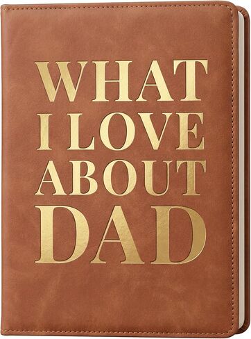 YOELOVE What I Love About Dad Leather Book – A Fill-In-The-Blank Keepsake Journal Gift for Dad Birthday Father's Day Christmas in Kuwait