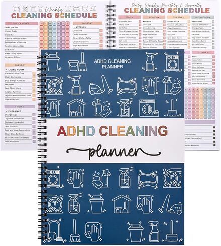 2026 NEW ADHD Cleaning Planner for Adults and Teens - Daily, Weekly & Monthly Cleaning Schedule & Checklist - Household Chore Organizer with DIY Templates for Stress-Free Home Management in Kuwait