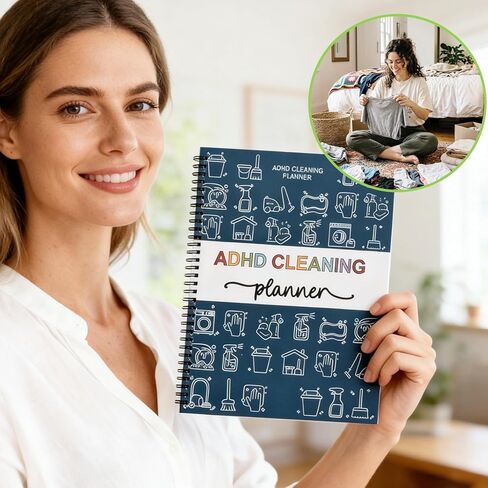 2026 NEW ADHD Cleaning Planner for Adults and Teens - Daily, Weekly & Monthly Cleaning Schedule & Checklist - Household Chore Organizer with DIY Templates for Stress-Free Home Management in Kuwait
