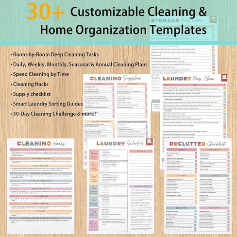 2026 NEW ADHD Cleaning Planner for Adults and Teens - Daily, Weekly & Monthly Cleaning Schedule & Checklist - Household Chore Organizer with DIY Templates for Stress-Free Home Management in Kuwait