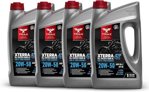 TRIAX XTerra 4T 20W-50 V-TWIN Full Synthetic Engine Oil | Exceeds JASO MA2 & API SL/SM/SN | True All Season (1 Gallon) in Kuwait
