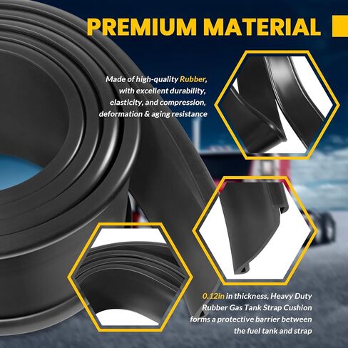 4-Inch Fuel Tank Strap Isolator, Heavy Duty Rubber Gas Tank Strap Cushion, Universal Fit for Most Semi-trailer Trucks, 6 Feet x 4 Inches Seal in Kuwait