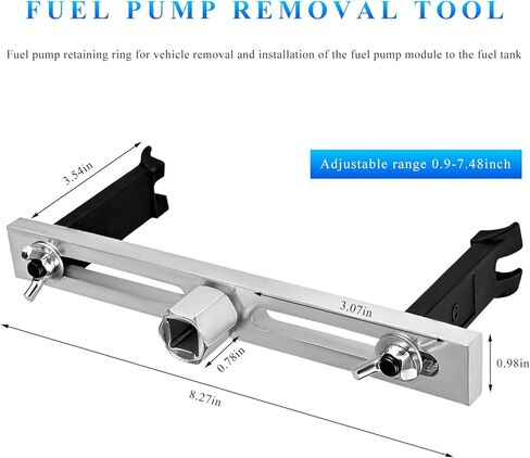 Fuel Pump Removal Tool, Adjustable Fuel Pump Lock Ring Tool Tank Lid Remove Spanner, Universal Fuels Tank Cover Wrench Lid Remover with 3/8" to 1/2" Drive, Car Accessories in Kuwait
