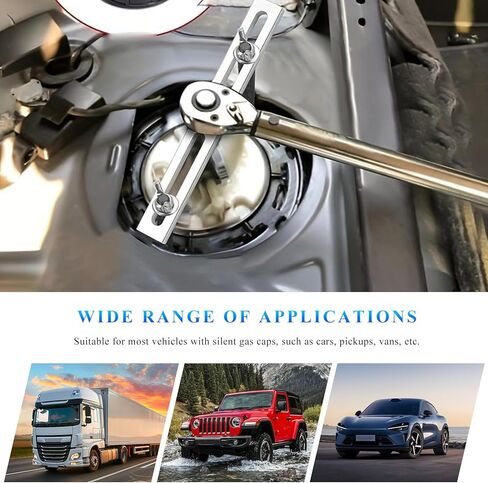 Fuel Pump Removal Tool, Adjustable Fuel Pump Lock Ring Tool Tank Lid Remove Spanner, Universal Fuels Tank Cover Wrench Lid Remover with 3/8" to 1/2" Drive, Car Accessories in Kuwait