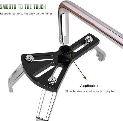 Car Fuel Pump Removal Tool, Adjustable Fuel Tank Lock Ring Remover/Installer Range from 4.5" to 7.3", Auto Fuel Tank Lid Collar Ring Spanner with 1/2" Ratchet Drive & 3 Arms in Kuwait