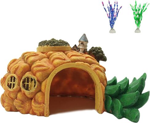 Tfwadmx Aquarium Decorations Resin Pineapple Fish Tank House Hermit Crab Hideout Cave Shelter Decor Underwater Landscape Hut Aquarium Ornament for Shrimps Breeding Hiding in Saudi Arabia