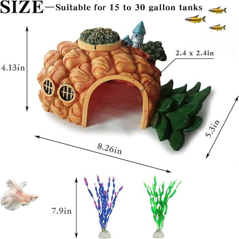 Tfwadmx Aquarium Decorations Resin Pineapple Fish Tank House Hermit Crab Hideout Cave Shelter Decor Underwater Landscape Hut Aquarium Ornament for Shrimps Breeding Hiding in Saudi Arabia