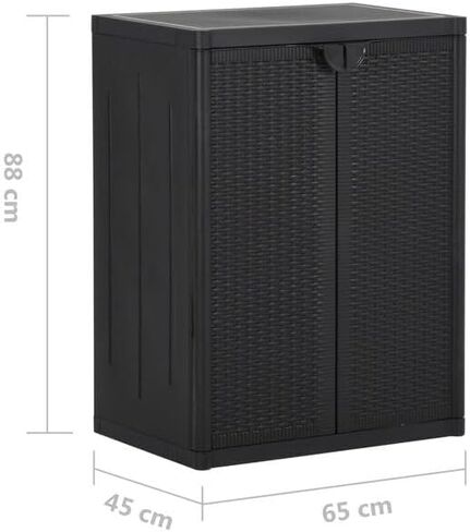 Gartenschrank Schwarz 65x45x88 cm PP Rattan-Optik in Kuwait