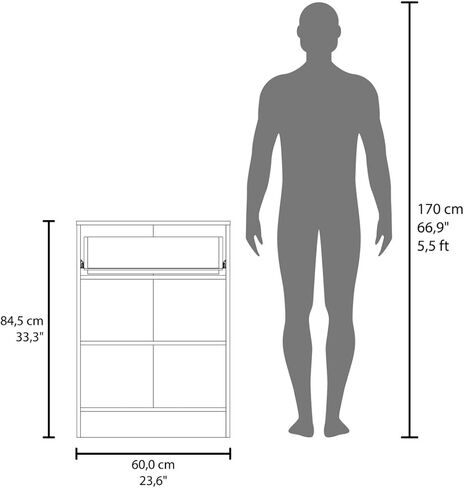 Pantry Cabinet 33" H with Top Drawer, Double Doors and Interior Shelves, Dark Walnut in Kuwait