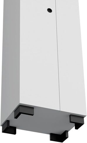 Broom Cabinet Double-Door Design with Inner Shelves and Side Hangers, White in Kuwait