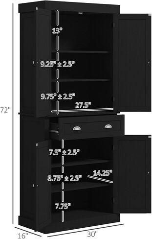 Pantry Storage Cabinet with Doors and Shelves,Kitchen Cabinet,Freestanding Food Pantry Cabinet in Kuwait
