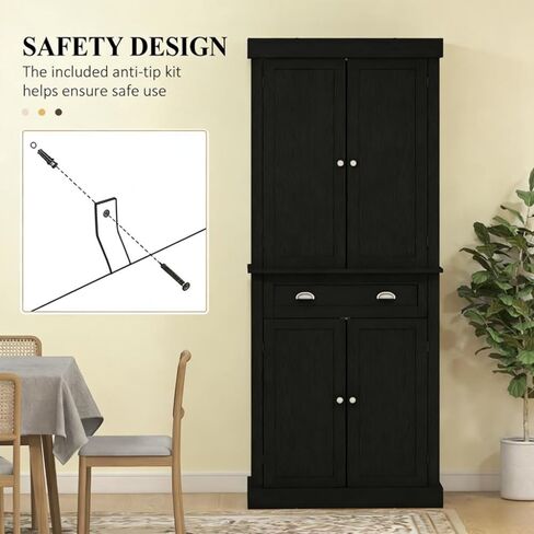 Pantry Storage Cabinet with Doors and Shelves,Kitchen Cabinet,Freestanding Food Pantry Cabinet in Kuwait