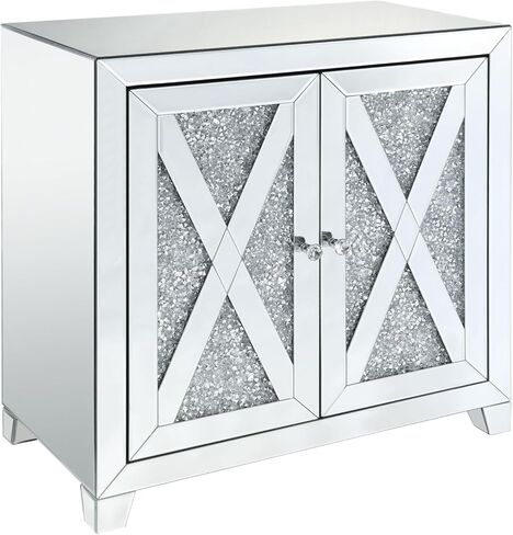 Mirrored & Faux Diamonds Console Cabinet in Kuwait