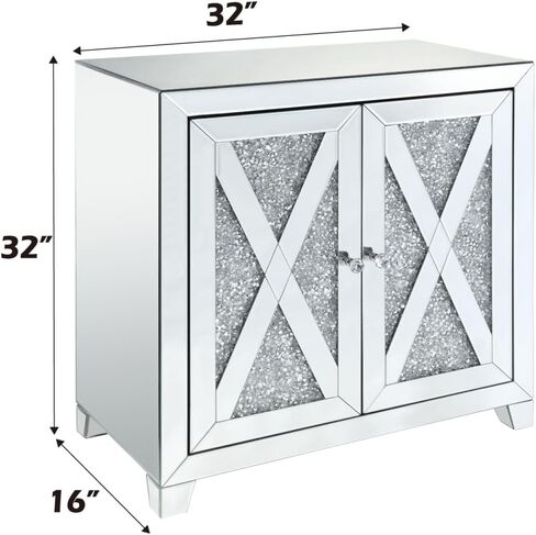 Mirrored & Faux Diamonds Console Cabinet in Kuwait