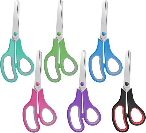 5.5" Kids Small Scissors Set,Blunt Tip Craft Paper Scissors Bulk, Stainless Steel Safety Blades for Classroom School Home,6 Packs in Kuwait