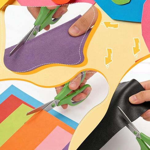 5.5" Kids Small Scissors Set,Blunt Tip Craft Paper Scissors Bulk, Stainless Steel Safety Blades for Classroom School Home,6 Packs in Kuwait