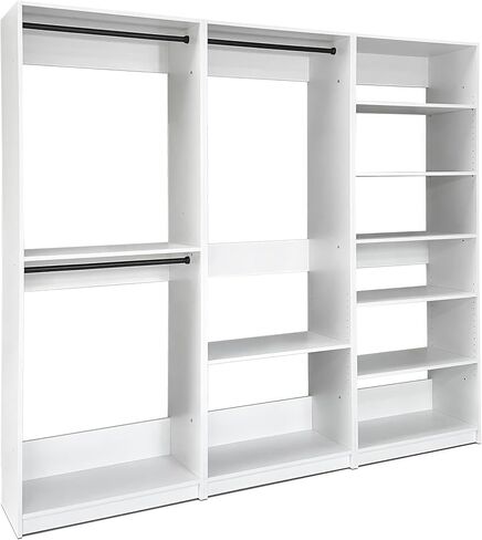 Prosper White Freestanding Walk in Wood Closet System in Kuwait