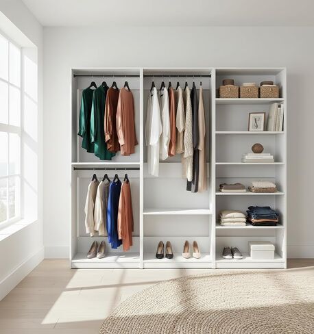 Prosper White Freestanding Walk in Wood Closet System in Kuwait