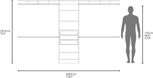 White Modular Closet Organizer System with Hanging Rods in Kuwait